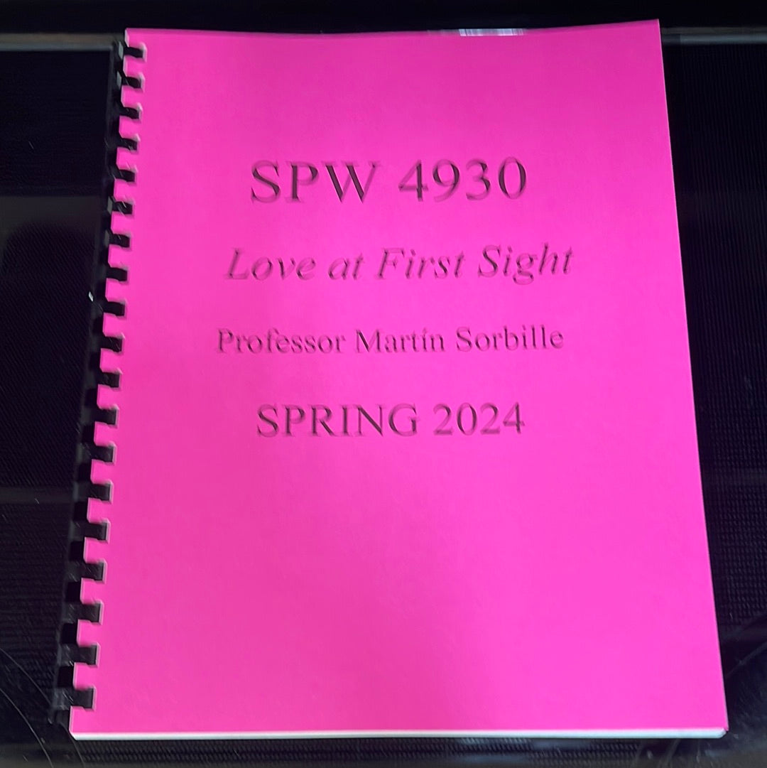 SPW 4930 Love at First Sight Spring 2024, Professor Sorbille