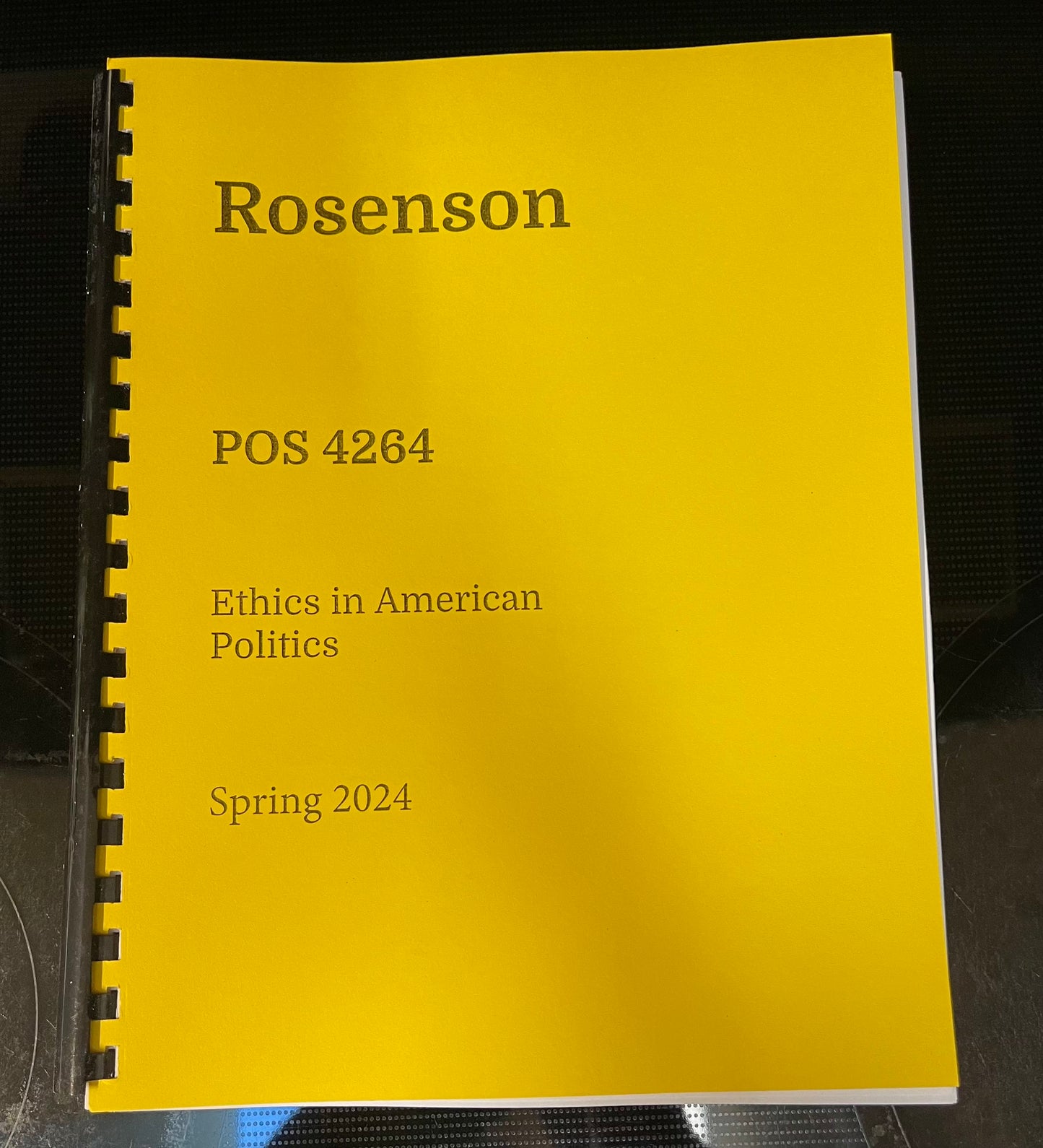 POS 4264 Spring 2024 Professor Rosenson